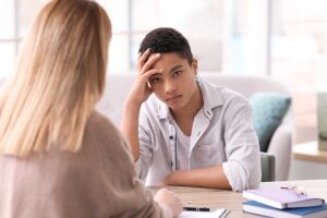 young man participating in National Depression Screening Day 2018