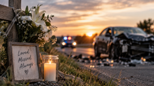 Drinking and driving in Idaho crash with roadside memorial